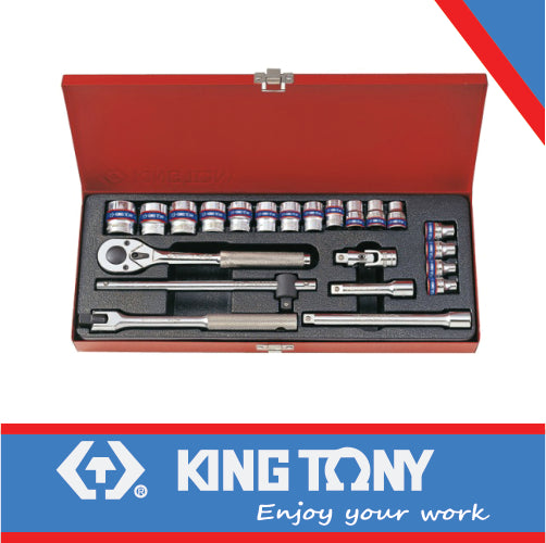 KING TONY SOCKET SET 3/8" 6 22MM 12P | 3023MR