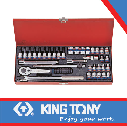 KING TONY SOCKET SET 34PC 1/2" 8 32MM 12P | 4034MR
