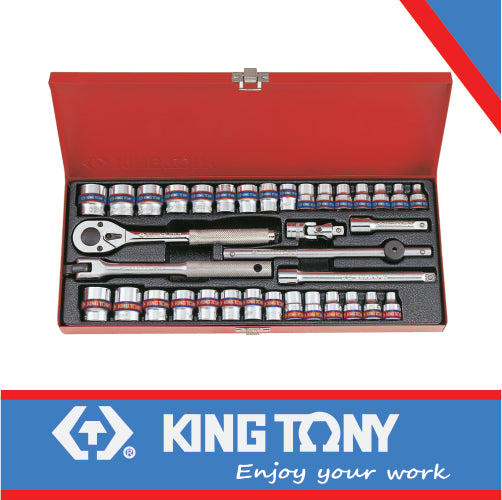 KING TONY SOCKET SET 3/8" METRIC & IMPERIAL 36PC | 3036CR