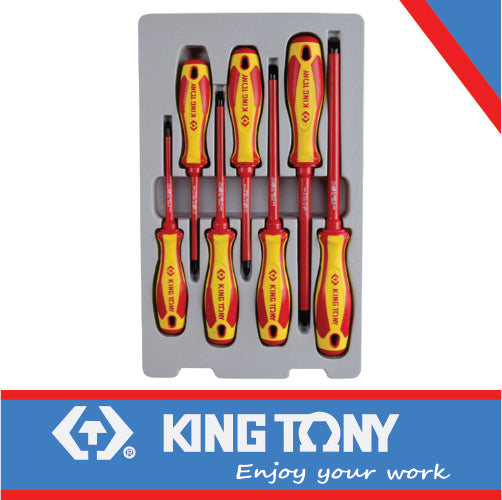 King Tony 7 Piece VDE Electrical Screwdriver Set, 1000V | 30617MR