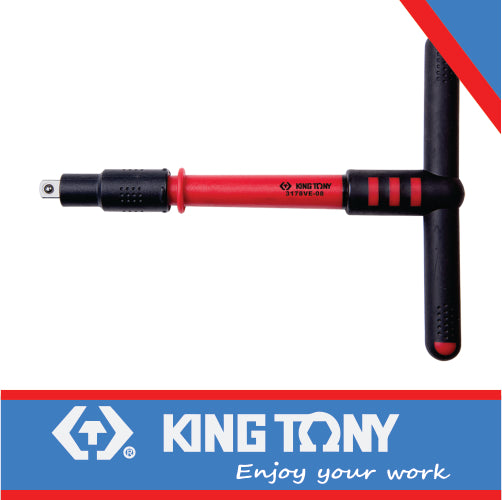 KING TONY 3/8" VDE INSULATED T HANDLE 200MM | 3178VE 08