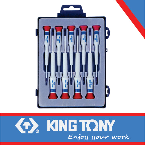 KING TONY SCREWDRIVER PRECISION FLAT 9PC | 32209MR