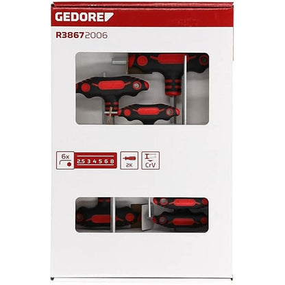 Gedore 6Pc 2C T-Handle Crancked Socket Key Set (R38672006) | 3301281