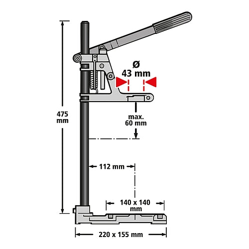 Wolfcraft Drill Stand for Ø 43mm Collar Drills | 3406000