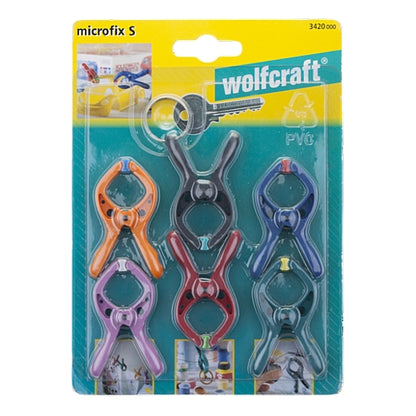 Wolfcraft 6 Piece Microfix S Spring Clamps, 20mm | 3420000