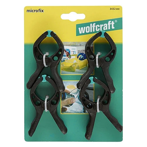 Wolfcraft 4 Piece Microfix Spring Clamps, 30mm | 3432000