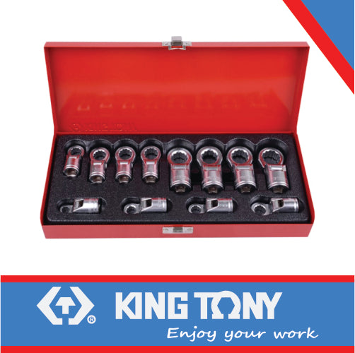 KING TONY SOCKET SET RING FLAT 12PC | 3602MR