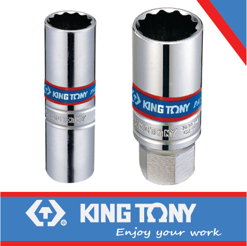 KING TONY SOCKET SPARK PLUG RUBBER 3/8" X 14MM 12PT | 36B014