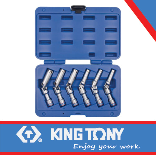 KING TONY SOCKET SET GLOW PLUG 6PC 8 16MM | 3716MR
