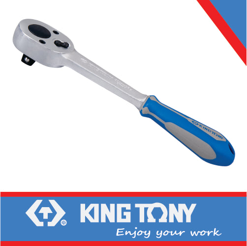 KING TONY 3/8" 24 TEETH SWIVEL JOINT REVERSIBLE RATCHET 8" | 3774 08G