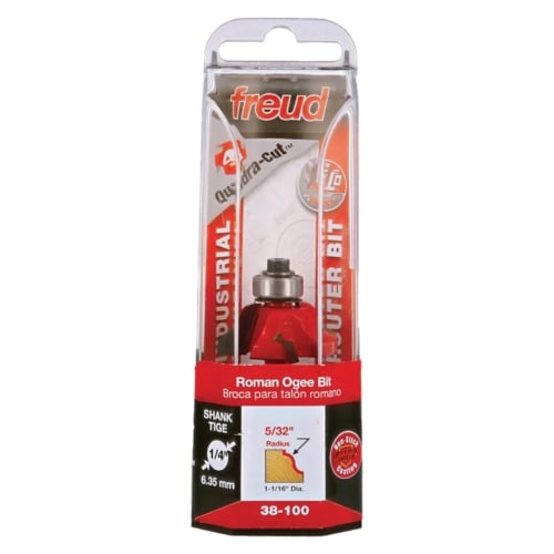 Freud Roman Ogee Router Bit, D-35.0mm x h-18.5mm x H-66.5mm x C-9.53mm x R-6.35mm x A-1/2" | 38-10650P
