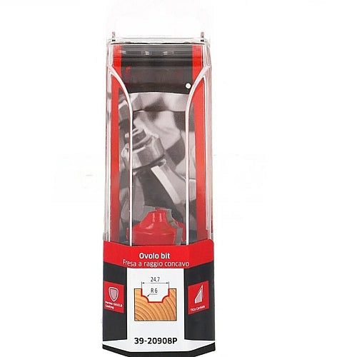 Freud Ovolo Router Bit, D-24.7mm x h-12.7mm x H-44.7mm x R-6.0mm x d-12.7mm x A-8mm | 39-20908P
