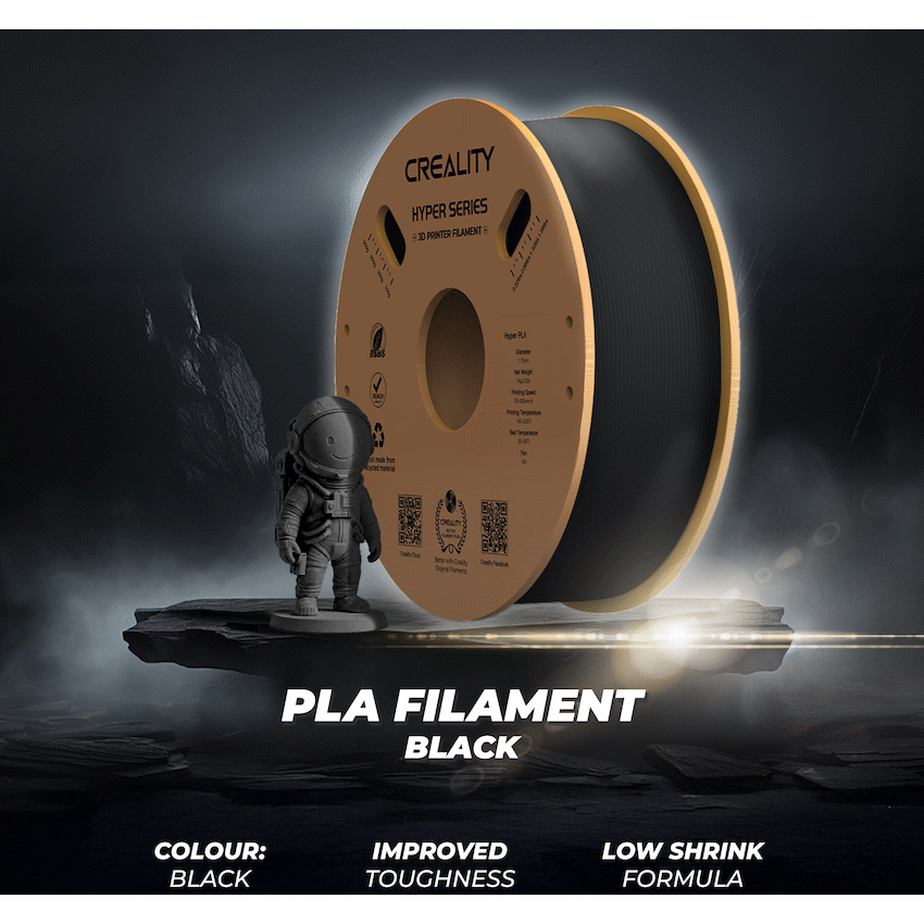 Creality 1.75mm Hyper Series PLA High-Speed Filament - Black 1Kg | 3301010343