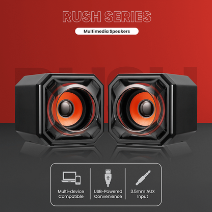 Volkano Rush Series Multimedia Speakers | VK-0001-BK