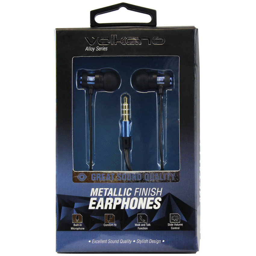 Volkano Alloy Series Metal Earphone - Blue | VK-1007-BL[V1]