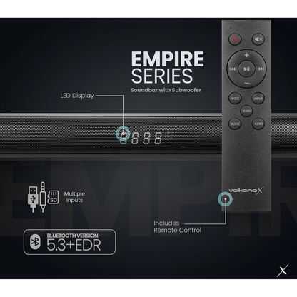 VolkanoX Empire 2.1 Soundbar with Wireless Sub-Woofer | VXN-200-BK[V2]