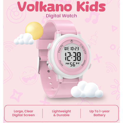 Volkano Kids Digital Watch with Apple Find My - 3ATM Waterproof (Anti-Lost) - Pink | VK-5032-PNK