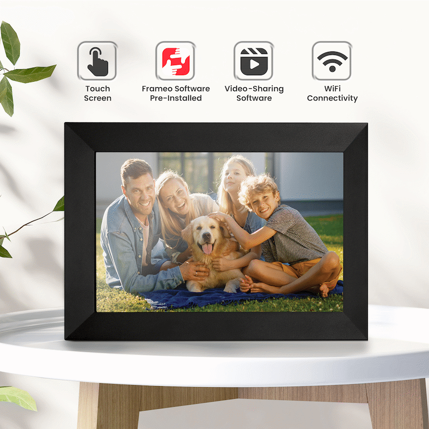 Volkano Scene Series 10.1" Smart Calendar And Digital Photo Frame with Built-In Frameo Software | VK-5150-BK