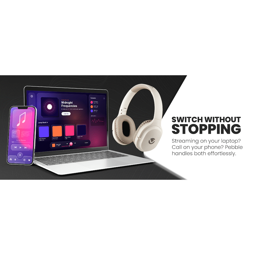 Volkano Pebble Series Bluetooth Headphones - Khaki | VK-2023-KH