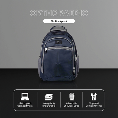 Volkano Orthopaedic Backpack 27L - Navy/Grey | VK-7093-NVGR