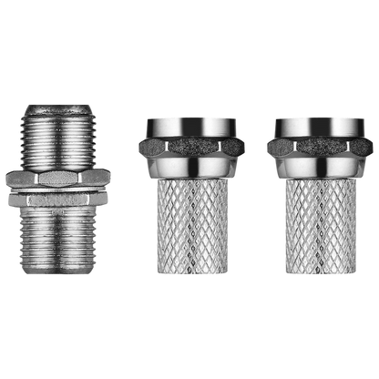 Volkano 2x F Connector & Barrel Joiner | VK-4400-BK