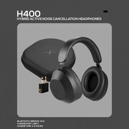 VolkanoX H400 Hybrid Active Noise Cancellation Headphones - Black | VXH-400-BK