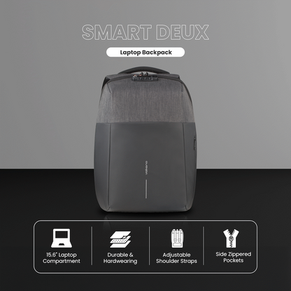 Volkano Smart Deux Laptop Backpack - Black/Charcoal | VK-7081-BKCH