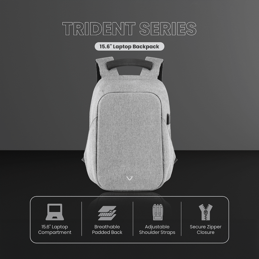 Volkano Trident 15.6" Laptop Backpack - Grey | VK-9139-GR