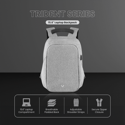 Volkano Trident 15.6" Laptop Backpack - Grey | VK-9139-GR