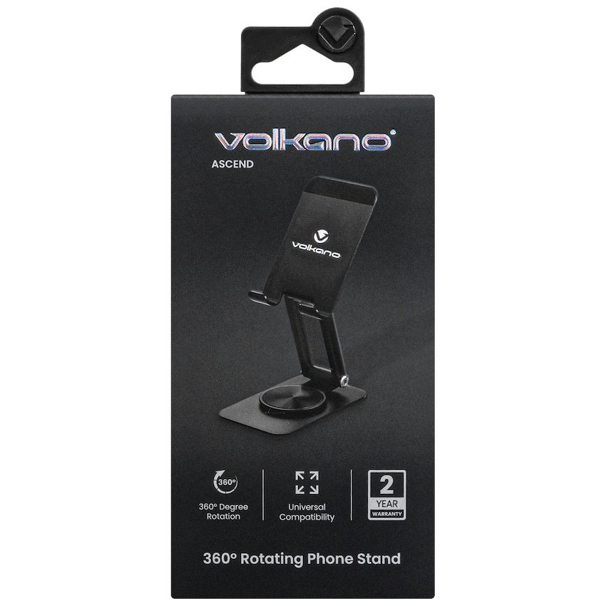 Volkano Ascend Series 360deg Rotating Phone Stand - Black | VK-6400-BK