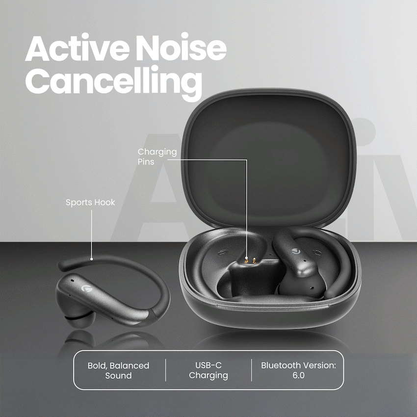 Volkano Enduro Series ANC Sports TWS  Earphones - Black | VK-1142-BK