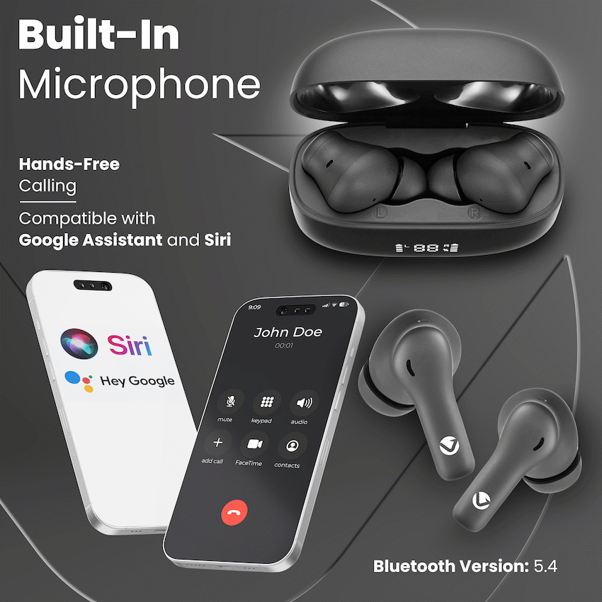 Volkano Cove Series True Wireless Earphone with Charging Case | VK-1163-BK