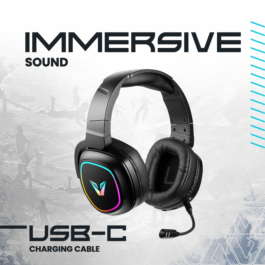 VX Gaming Stealth Series Wireless Gaming Headset - RGB | VX-244-BK