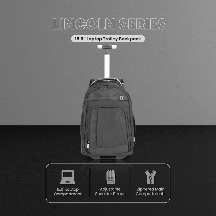 Volkano Lincoln 15.6" Laptop Trolley Backpack - Black | VK-7150-BK