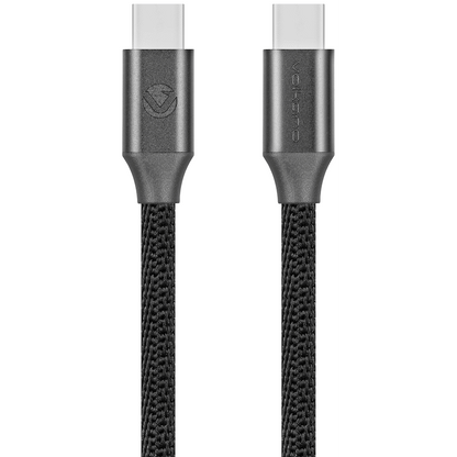 Volkano Weave Series Type-C to Type-C Cable (1.2m, 60w) - Black | VK-20167-BK