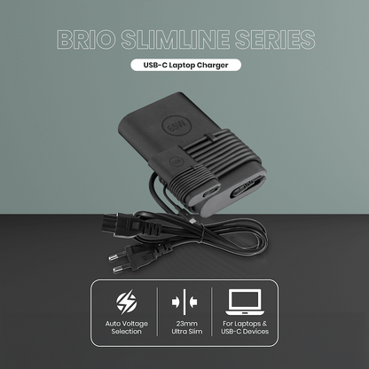 Volkano Brio Slimline series Type-C 65W Laptop Charger | VK-8053-BK