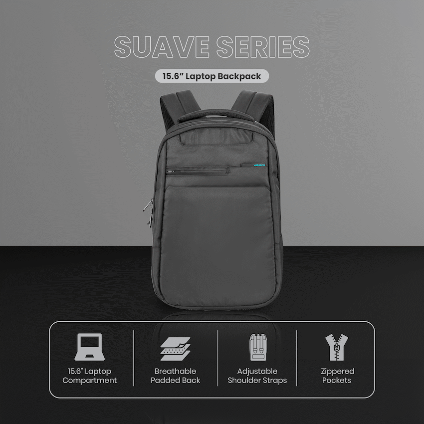Volkano Suave 15.6" Laptop Backpack - Black/Turquoise | VK-7117-BKTQ
