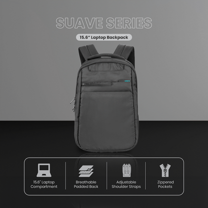 Volkano Suave 15.6" Laptop Backpack - Black/Turquoise | VK-7117-BKTQ