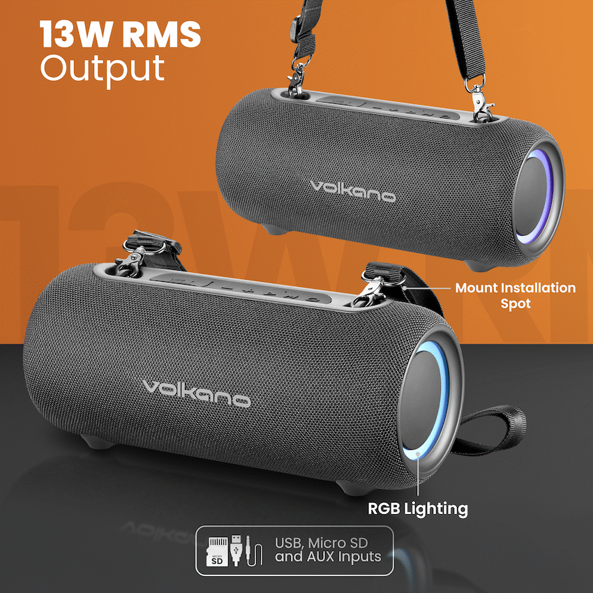 Volkano Mamba 2.0 Series Bluetooth Speaker - Black | VK-3137-BK