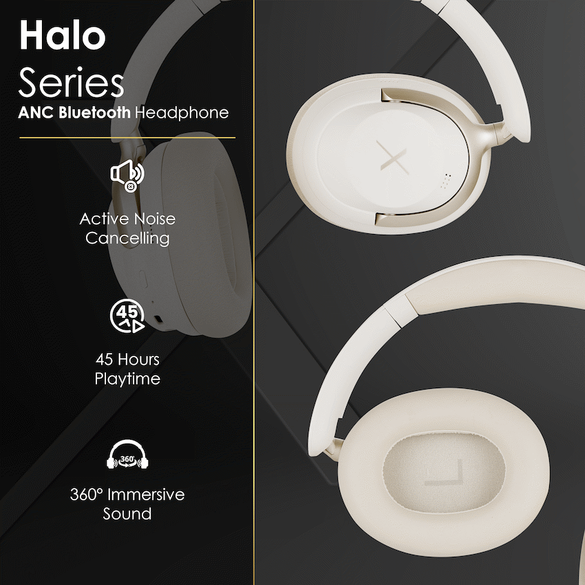 VolkanoX Halo ANC Bluetooth Headphone - Nude | VKX-2009-ND
