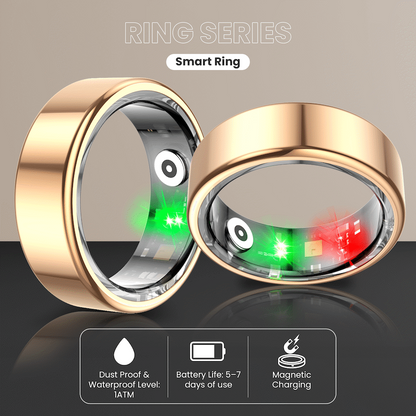 Volkano Ring Series Smart Ring with Charging Case - 20mm | VK-5098-VL-GD
