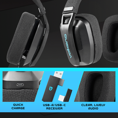 Volkano gaming Eclipse X1 Tri-mode Ultra Lightweight Gaming Headphone - Black | VG-244-BK