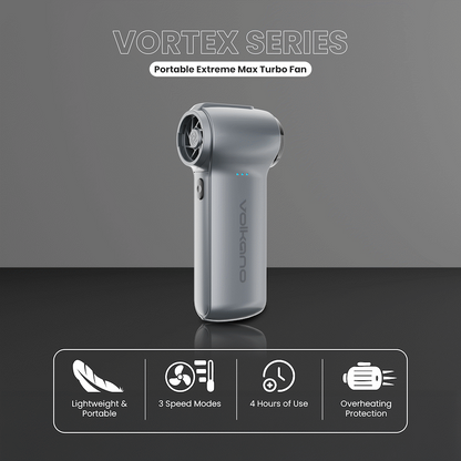 Volkano Vortex Series Portable Extreme Max Turbo Fan - Gun Metal | VK-6102-GM