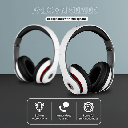 Volkano Falcon Series Headphones with Microphone - White | VB-VF401-W