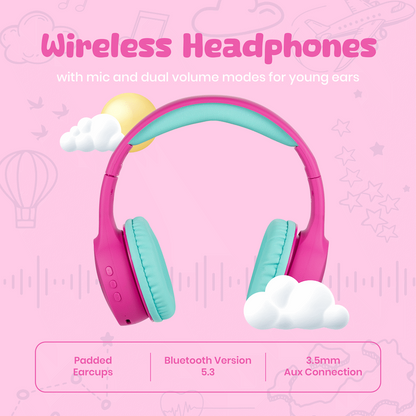 Volkano Kids Atlas Bluetooth Padded Headphones with dB Switch Function | VK-9938-PK