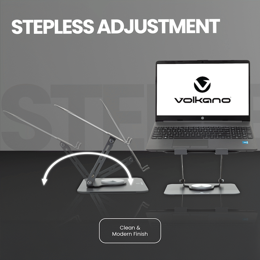 Volkano Pivot Multifunctional Swivel Adjustable Aluminium Laptop Stand | VK-8149-SL