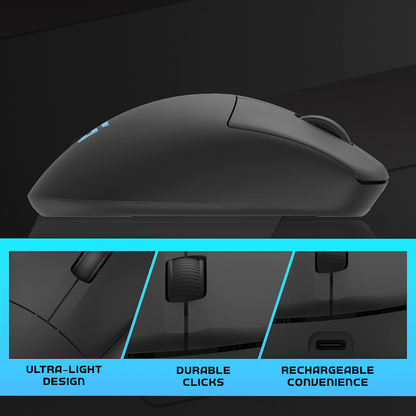 Volkano gaming Arc SL Lightweight Rechargeable multimode Gaming Mouse - Black | VG-202-BK