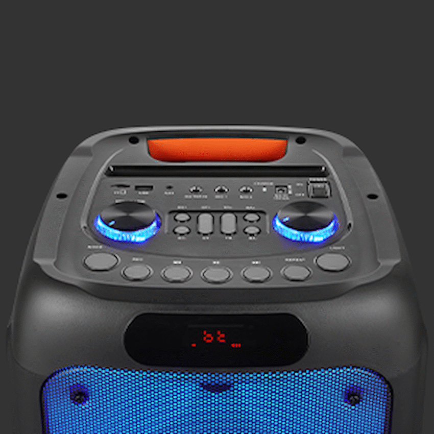 Volkano Helios Series Dual 8" Party Speaker with Microphone & Light Effects | VK-3900-D8