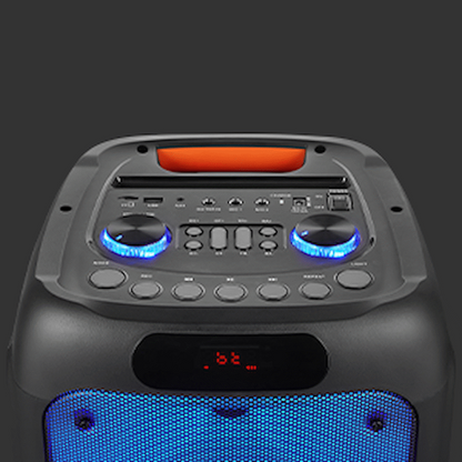 Volkano Helios Series Dual 8" Party Speaker with Microphone & Light Effects | VK-3900-D8