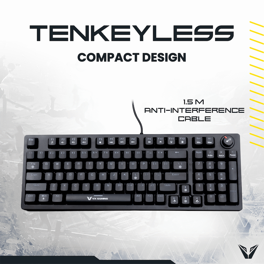 VX Gaming Warborn RGB TKL Mechanical Keyboard | VX-231-BK